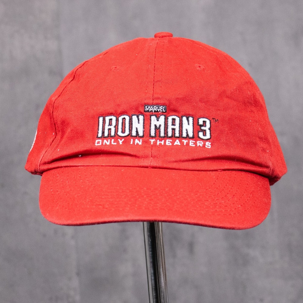 Vintage VTG Y2K 2013 Iron Man 3 Promo 6 Red Panel Dad Red Hat